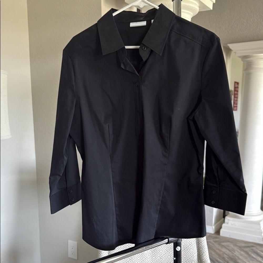 New York & Company Sleek Black Dress Shirt